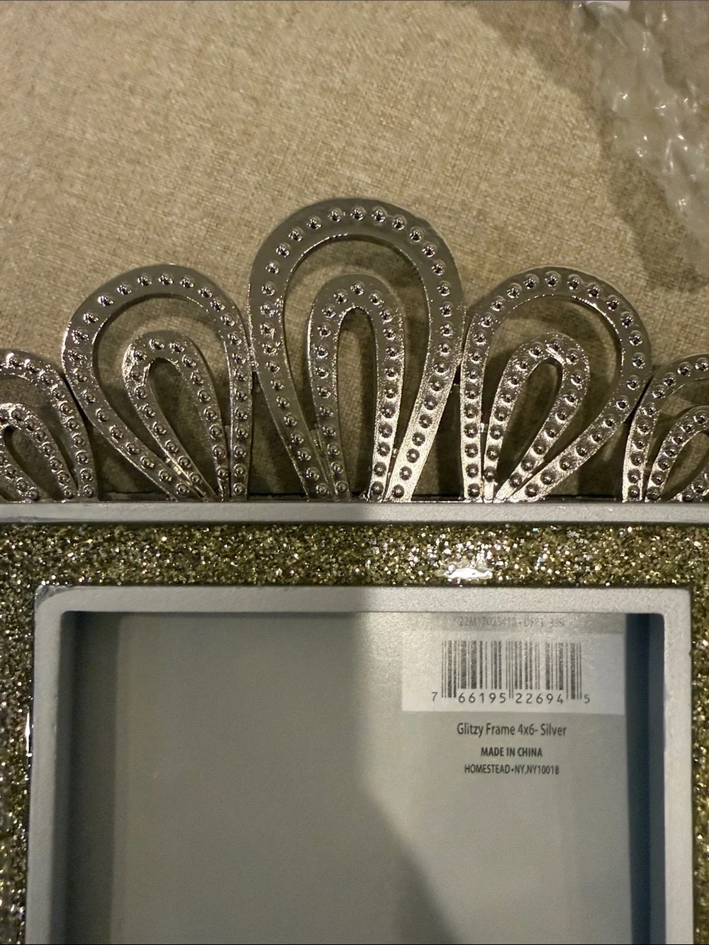Macy's Silver and Gold Glitter Crown Accent Picture Frame! 3 available!